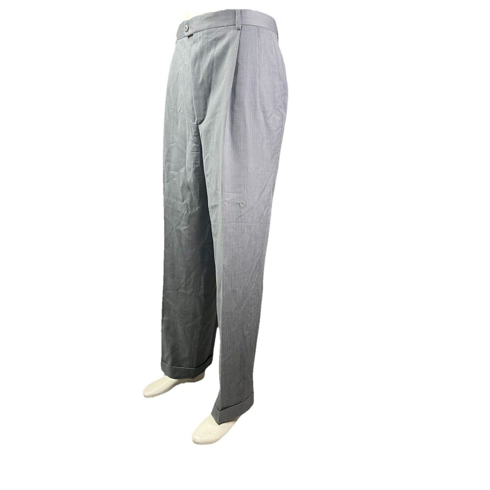 Zanella Men Dress Pants 38x30 Italian Wool Cuffed Natural Stretch Trousers - Picture 3 of 10